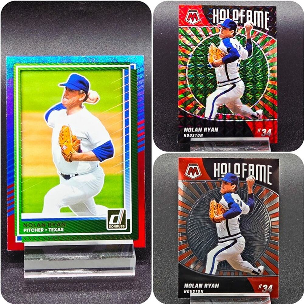 Nolan Ryan Red Blue Foil HoloFame Green Prizm Texas Rangers Houston Astros HOF